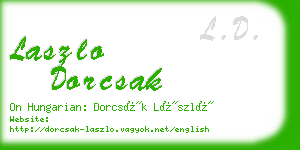 laszlo dorcsak business card